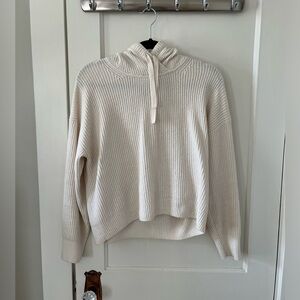 Women’s Gap Beige CashSoft Shaker-Stitch Sweater Hoodie (Size S)